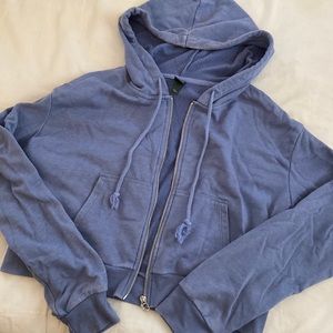 CROPPED ZIP UP HOODIE
